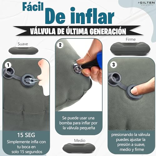Miniatura 4 de Gilten Products Cojín Ortopédico Inflable De Pvc Flocado Bolsa De Almacenamiento Cojín Hemorroides Para Hogar, Oficina, Sofá, Silla De Ruedas, Asiento Coche, Etc.