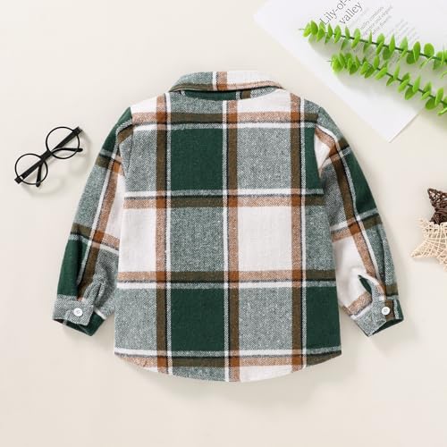 Kids Little Boys Girls Baby Long Sleeve Button Down Red Plaid Flannel Shirt Plaid Girl Boy NB-6T3