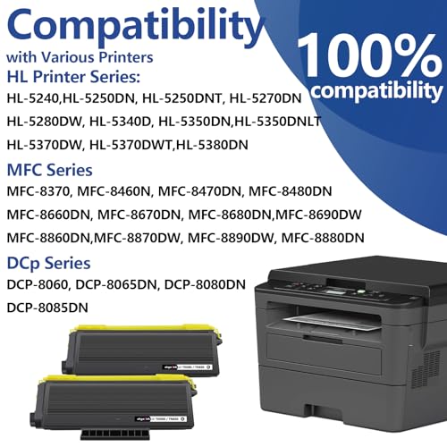 Image of OKGO Compatible TN580 TN650 Toner Cartridge Replacement for Brother TN620 TN550 TN-580 TN-620 TN-650 HL-5370DW 5240 5340D 5250DN,DCP-8060 8065DN,MFC-8660DN 8460 8480 8680 ( High Yield ,Black 2 Pack )