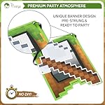 Pirese Pixel Birthday Decorations – Pixel Happy Birthday Banner with Balloons, Pre-Strung Retro Video Game Birthday Party Supplies Kit - Image 5