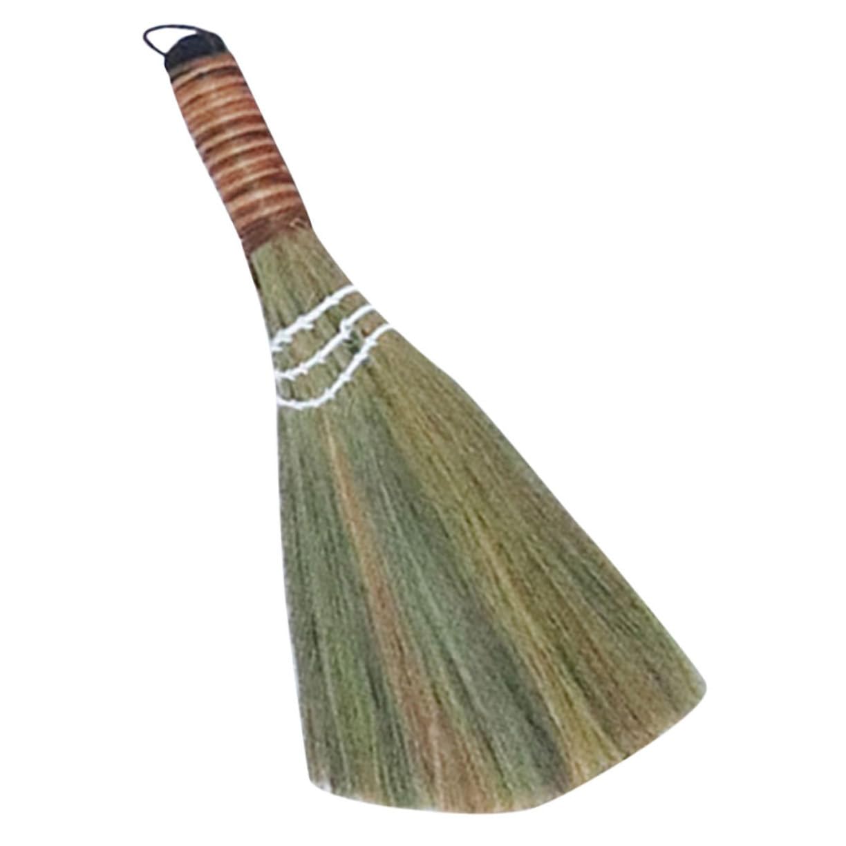 Straw Broom Cleaning Brush Household Dust Brush Small Table Brooms Office Table Dust Brush Short Handle Broom Desk Dust Broom Tabletop Dust Broom Desktop Broom Brush for Desk NAMOARLY