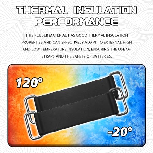 Hirificing 4PCS Rubber Band Straps Battery Box Tie Down Strap Stretchable Battery Tie Fixed Strap Holder Moped Belt with Metal Buckles for ATV Scooter Motorcycle Accessories Parts Black
