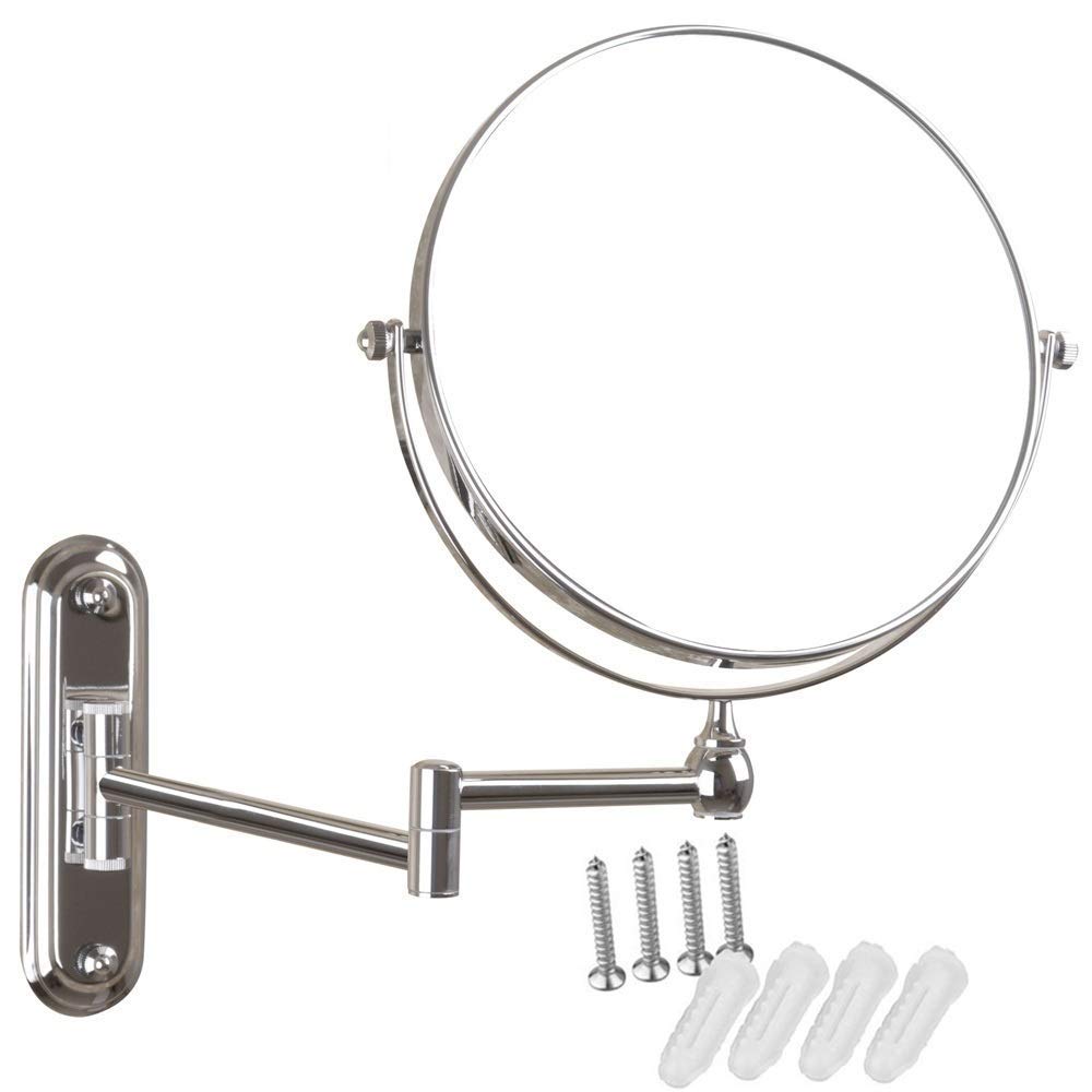 Miroir de vanité grossissant 5X mural en laiton de 8 pouces