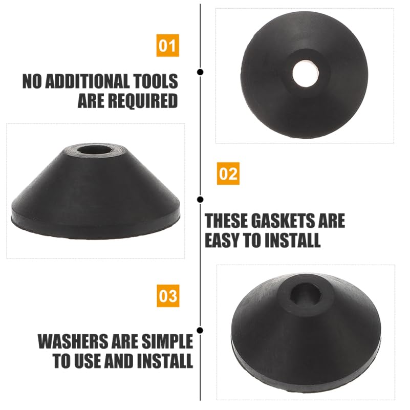 ANDRESLAD Conical Rubber Washers for Toilet Seat Bolts Leakproof Seal Rings Toilet Tank Bolt Replacement Kit 10Pcs Heavy Duty Repair - Image 3