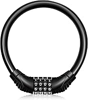 Vista 1 de Candado de bicicleta portátil para bicicleta, cable de alta seguridad, bloqueo de bicicleta con códigos de 4 dígitos, ideal para asegurar bicicleta