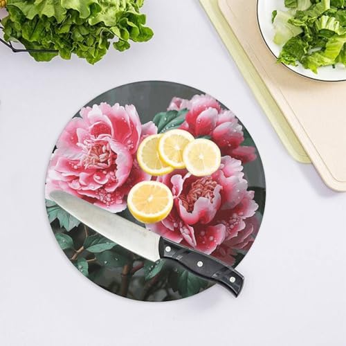 Planche à découper en verre durable pivoine résistante aux rayures - 4