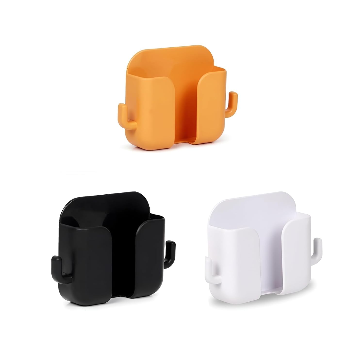 EDNITA Premium Multi-Functional Wall Mobile Phone Holder | Sticky Stand for Charging & Storage | Self-Adhesive Wall Phone Holder with Hook | Bedroom, Office & Other (Multi Color With Hook - Pack Of 3)-picture-16