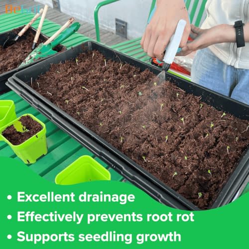 BeGrit 1020 Mesh Bottom Trays Soil Blocking Trays Seedling Starter 1020 Mesh Trays for Microgreen Plant Seed Tray 10'' x 20'' 12-Pack - Image 4
