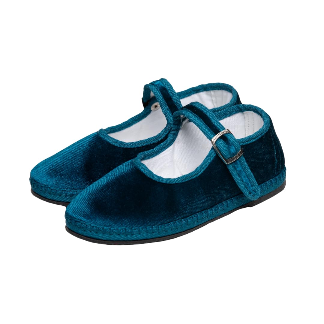 Bambina Scarpe friulane da Bambina in Velluto con Cinturino