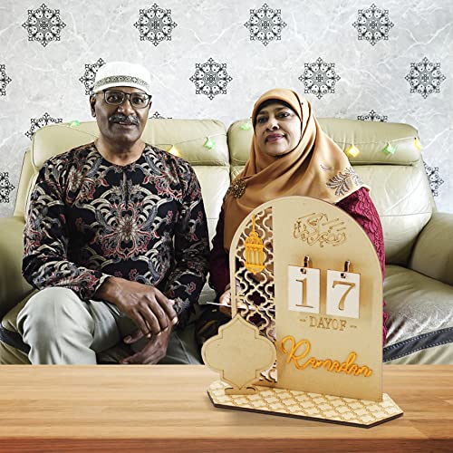 Wooden Ramadan Advent Calendar Decorations - Countdown Calendars Decorations 30 Days Ramadan Party Ornament, Ramadan Gift For Kids Ramadan And Eid Decor (A) #TOP1