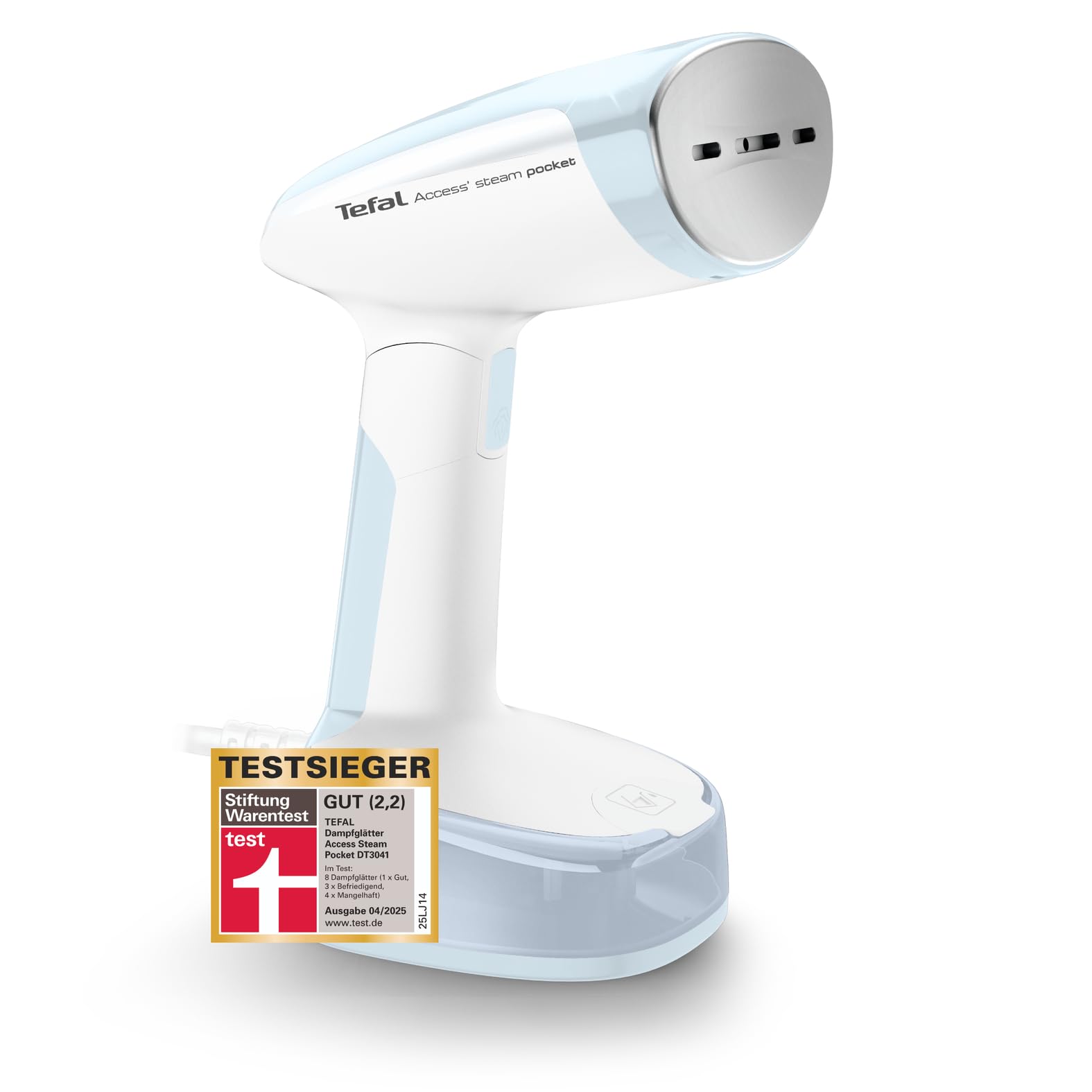 Tefal Access Steam Pocket Dampfbürste, Ultrakompaktes Design, Abklappbarer Bügelkopf, In 15 Sekunden betriebsbereit, 1300 W, Kont. Dampfabgabe bis zu 20 g/Minute, Leicht, 120 ml-Wassertank DT3041E1