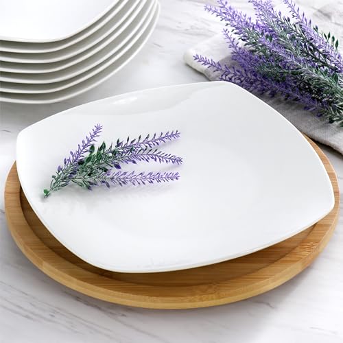 Elama Professional Kitchen 12 Piece Porcelain Dinnerware/Tableware Set (Square Dinner Plate White) by Elama - Image 6