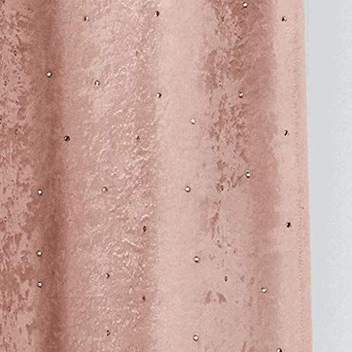 Lala + Bash Danielle Metallic Blackout Darkening Pole Top Window Curtains Pair Drapes For Bedroom, Living Room-Set Of 2 Panels, 38 X 84, Pretty Pink #TOP4