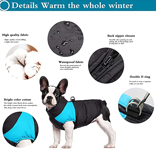 Visvic Dog Coats Dog Warm Jacket Vest Coat Cold Weather, Pet Winter Clothes For Small Medium Large Dogs, Dog Warm Padded Vest Coat, Zip Up Sports Outwear Pet Apparel With Dual D Ring Leash #TOP4