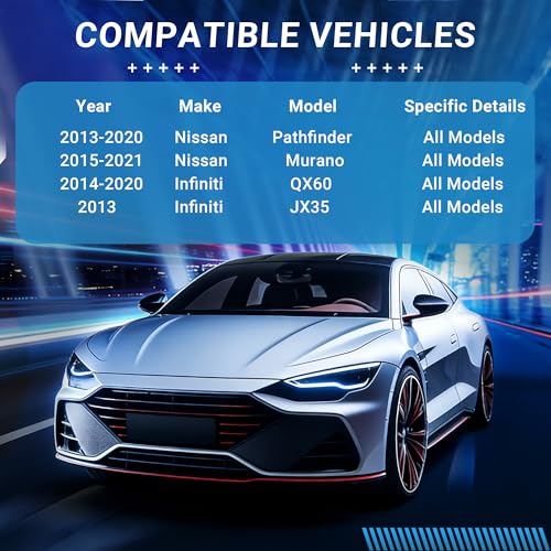 Image of Brake Pads Front and Rear Compatible with Nissan Pathfinder Murano, 2014-2020 Infiniti QX60, 2013 Infiniti JX35 Automotive Replacement Brake Pads Semi-Metallic D1649 D905