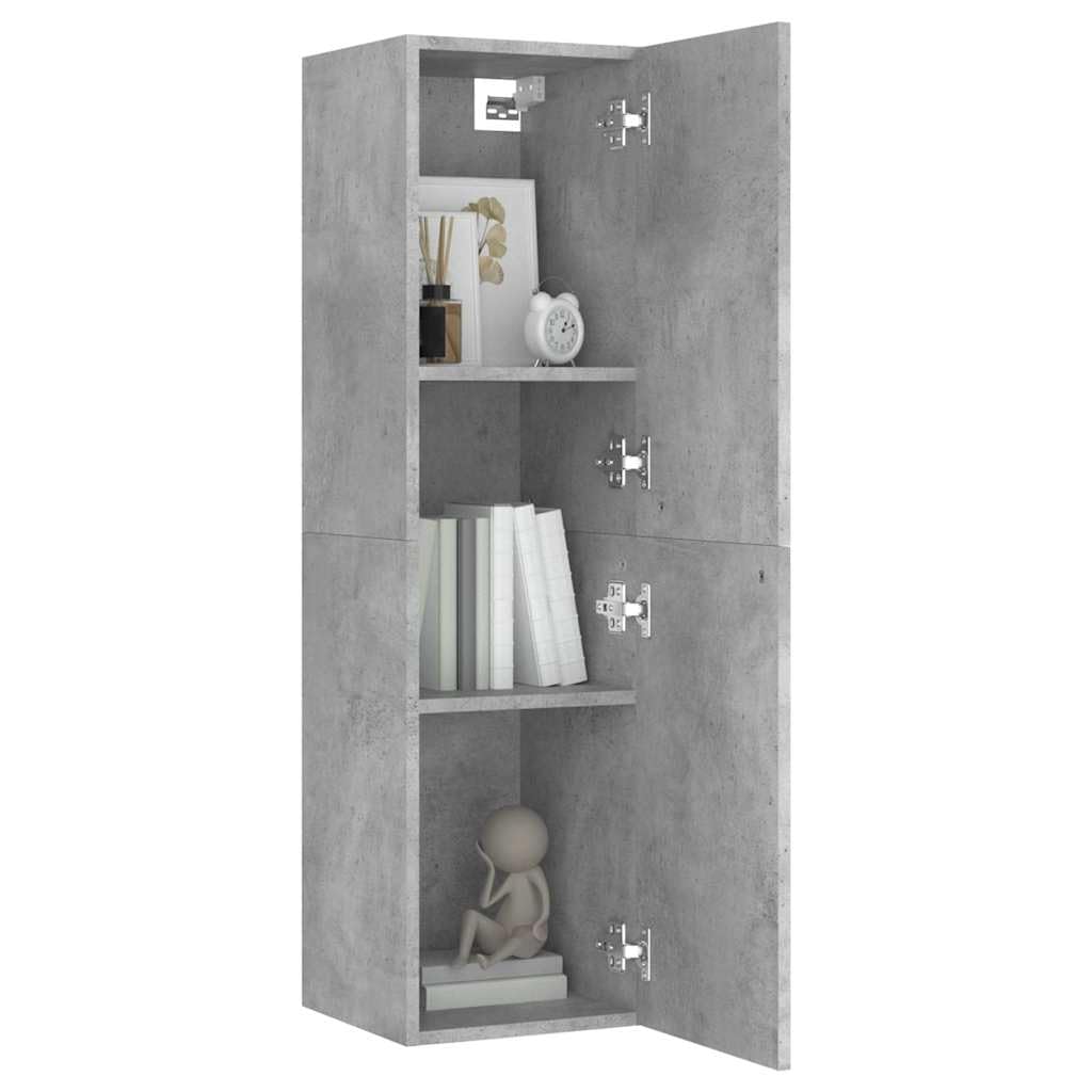 TV-Schrank Betongrau, 30,5x30x110 cm, Holzwerkstoff, Hängend, Modernes Media-Center für Wohnzimmer und Schlafzimmer, Robuste TV-Konsole