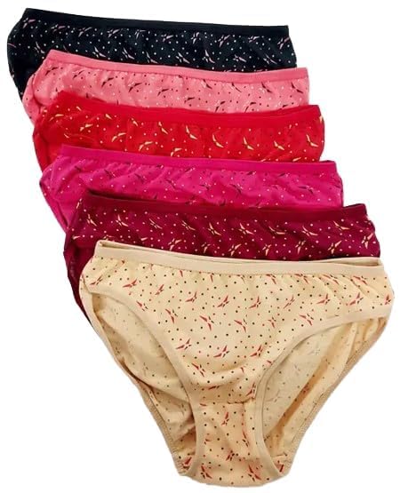 Combo Pack of 6 Women’s Cotton Hipster Innerwear Floral Printed Panties Assorted Briefs with Elastic Inner Wear Multicolor Combo Pack of 6 Women’s Cotton Hipster Innerwear Floral Printed Panties Assorted Briefs with Elastic Inner Wear Multicolor