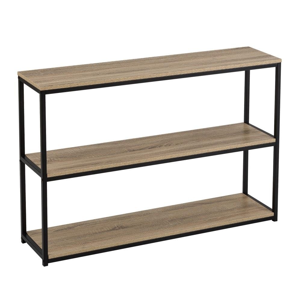 Étagère de sol avec 3 étagères meuble de rangement intérieur bois et métal