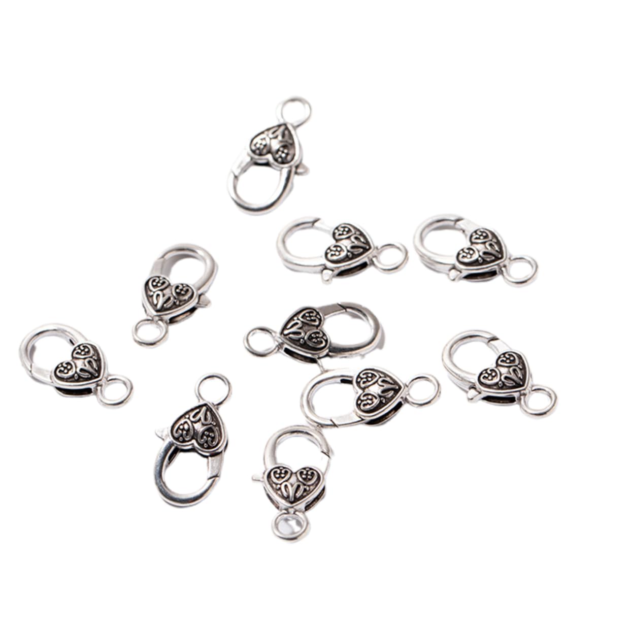 Juego De 3 Cierres De Langosta De Aleación Con Forma De Corazón Para Collares Y Pulseras 40 Unidades.
