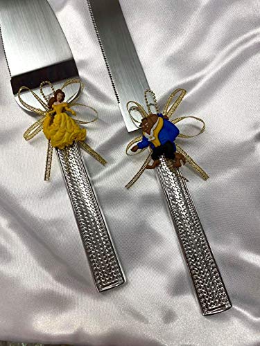 Beauty And The Beast Belle Rhinestone Cake Knife Server Set Wedding Sweet 16 #TOP1