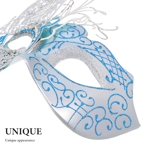 Masque vénitien pour femme en métal ciselé, accessoire de déguisement