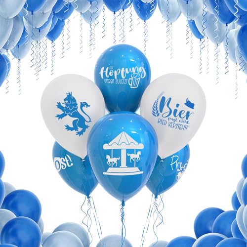 Bayern Party Luftballons 48 pcs Oktoberfest Set Ballons Bedruckte Luftballons Stimmungsvolle Deko für bayerische Feste Bierpartys Gartenfeiern und traditionelle Oktoberfest Veranstaltungen