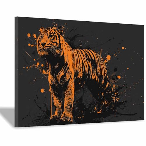 Tigre éclaboussé d'encre décoration murale encadrée prête à suspendre