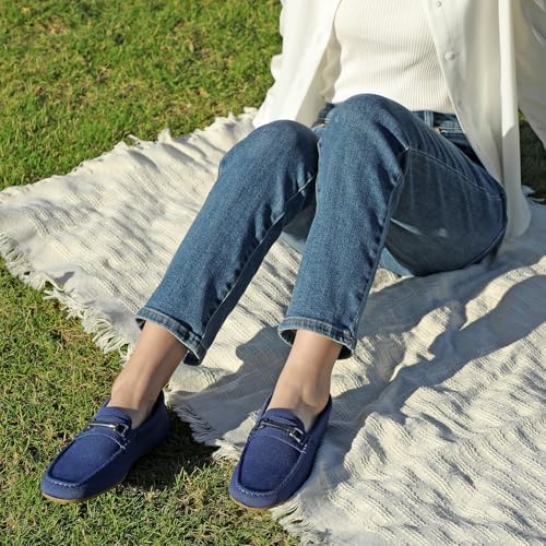 Image of Bacia Knit Womens Loafers Comfortable Flat Dress Shoes for Office Work