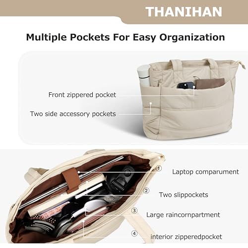 Image of Tote Bag for Women ,Travel Puffy Tote Bag For Women,Puffer Work Tote Handbag、Shoulder Bag Handbag for Travel, Work, Gym