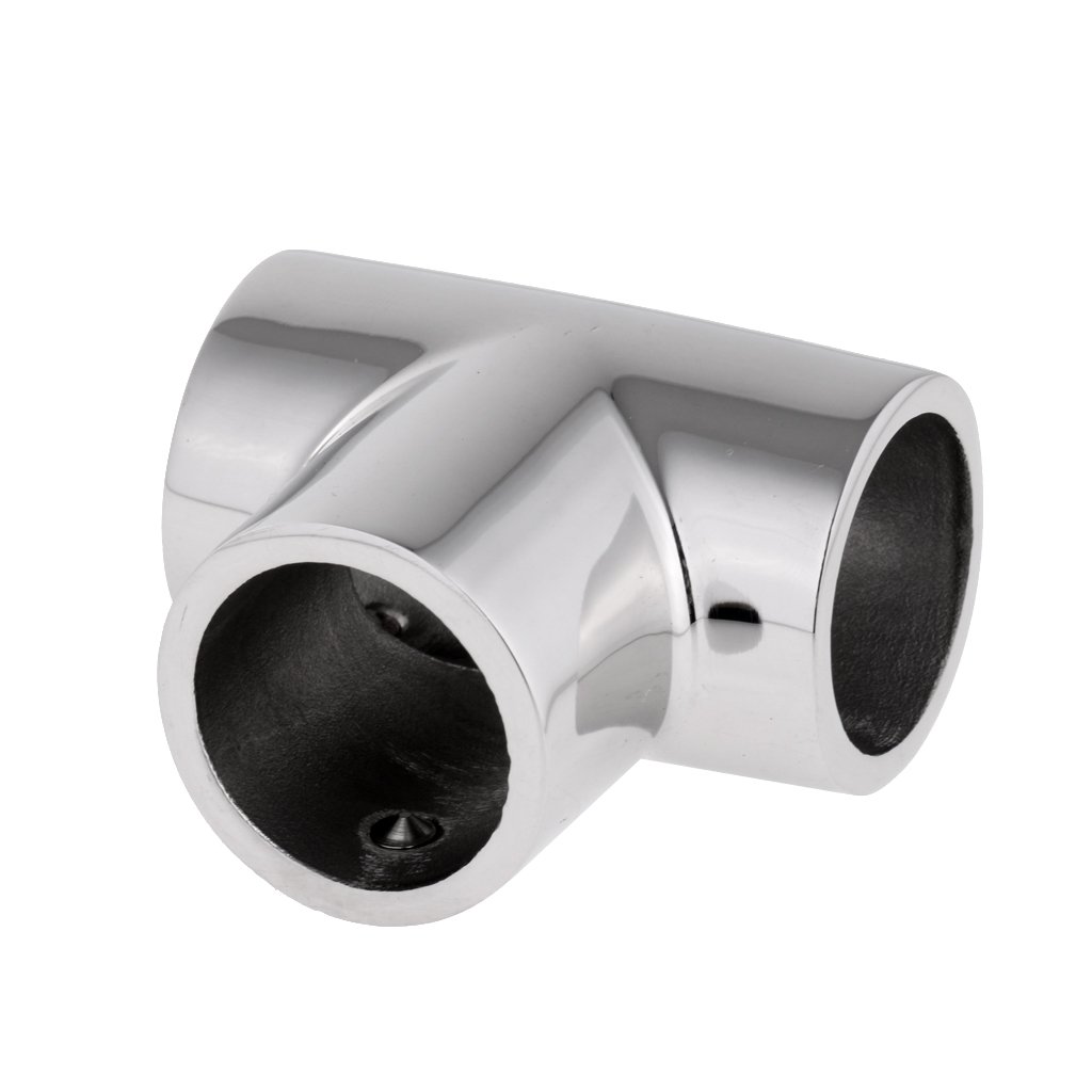 Oshhni Boat Manicotto Tee Raccordo Barca Hardware Accessori Corrimano Tubo Connessione Supporto Installazione Costruito con Acciaio Inox 316
