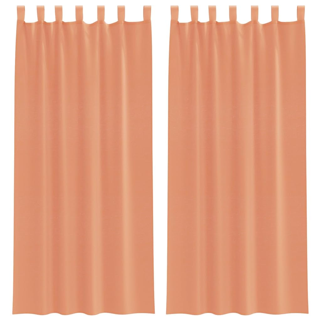 Rideaux brise-vue rouge terre cuite lot de 2 voilages anti vis-a-vis pour fenetre de chambre