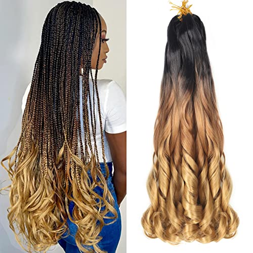 Ainimiu 8 Packs French Braiding Hair, 22 Inch Loose Wave Spiral Crochet Hair for Black Women