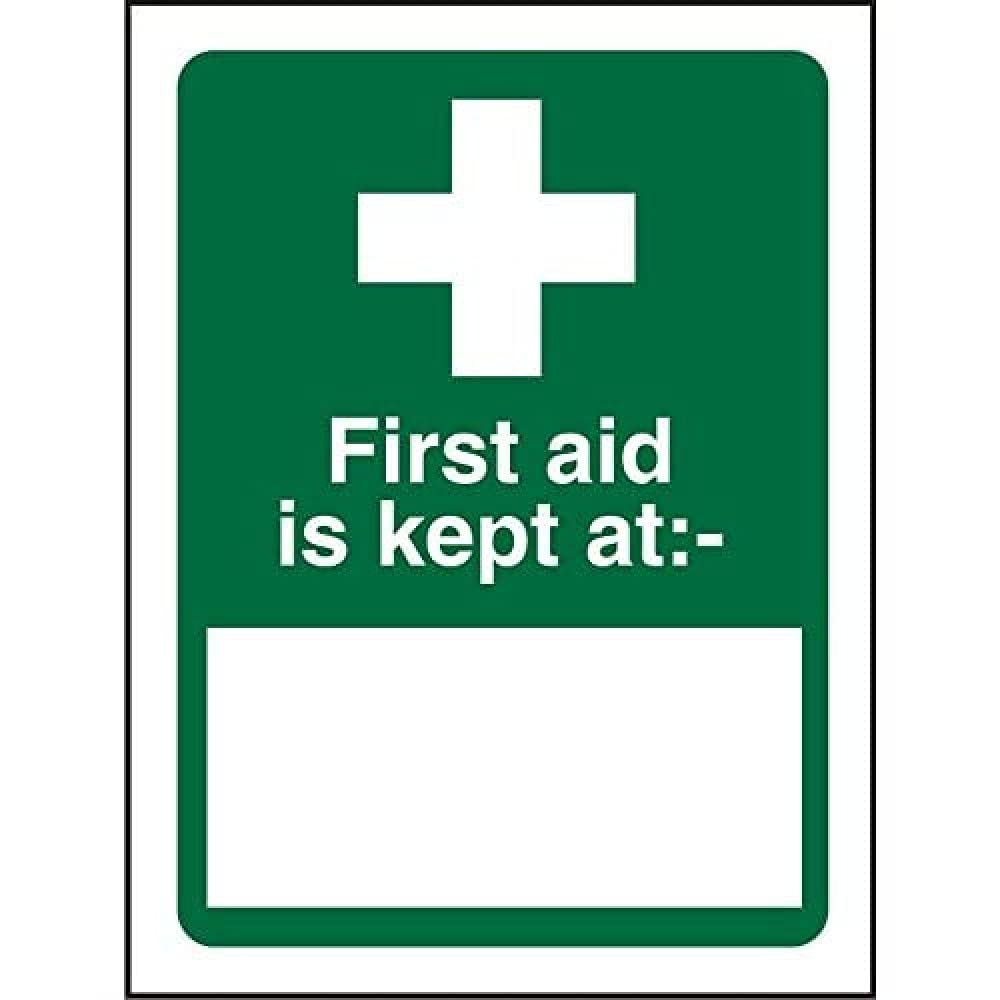 Seco First Aid is Kept At Location Sign, 150mm x 200mm - Self Adhesive Vinyl