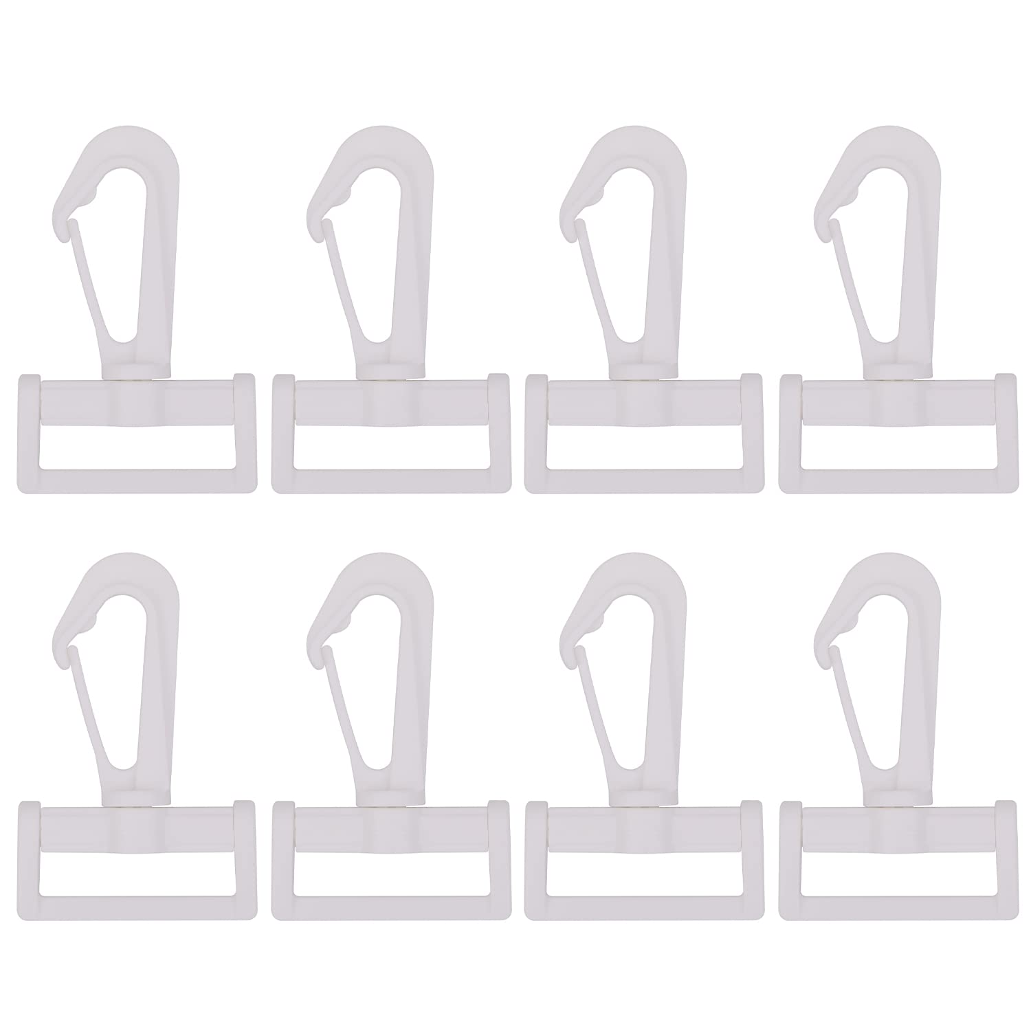 KAM Plastic Swivel Clasp Lobster Claw Clasp, 20pcs, 32mm, White