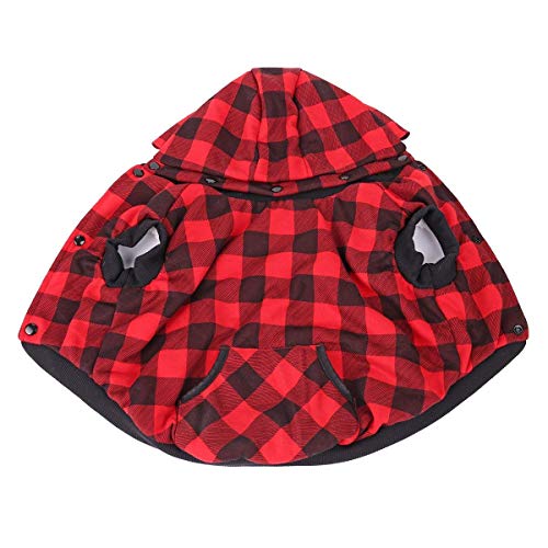 Pawz Road Dog Plaid Shirt Coat Hoodie Pet Winter Clothes Warm And Soft For Medium And Large Dogs,Upgrade Version Red L #TOP3