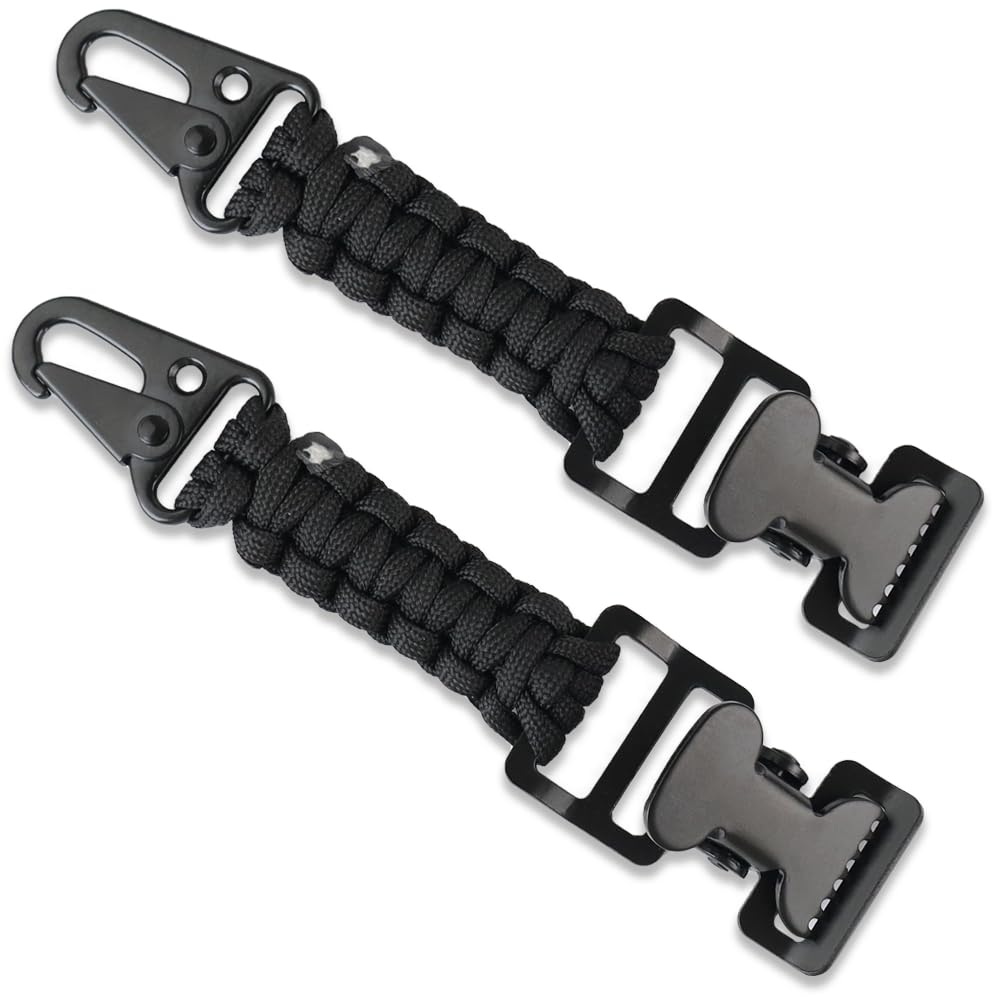 Anjiucc 2PCS Heavy Duty Tactical Glove Holder Clip, Glove Clip for Duty Belt, Firefighter, Hiking, Rescue, Outdoor Accessory (Black)