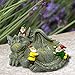 Sleeping Dragon With Mischievous Gnomes Garden Outdoor Statue. Unique Design, Eye-Catching Piece Of Dragon Decor, A Dragon Decoration Laid-Back Pose, Majestic Wings And Friendly Face Make Great Gift.