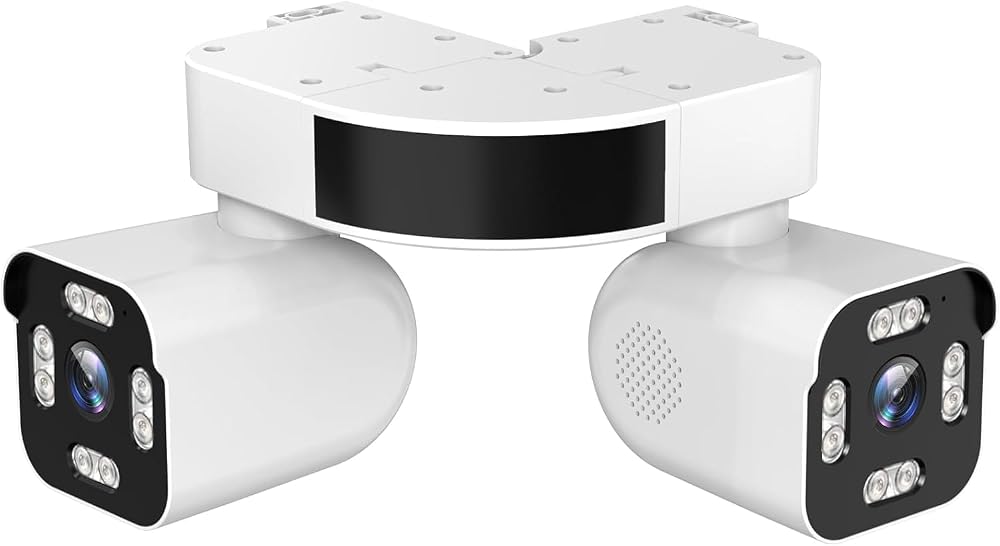 1 pc Indoor Outdoor Security Camera Dual-Lens HD Camera,6MP Video Surveillance Camera,PTZ,Two-Way Audio,AI Motion Detection Alerts,2.4 GHz,Supports Cloud Storage/TF Card (No Monthly Fee)