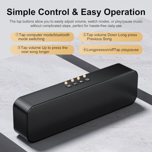 KASOHQEE Computer Speakers for Desktop PC,USB Powered & Plug and Play,with Bluetooth 5.3/3.5mm AUX Input,Small Bluetooth Speakers with Stereo Sound Fit Under the Monitor for Office Work, Gaming, Music - image 9