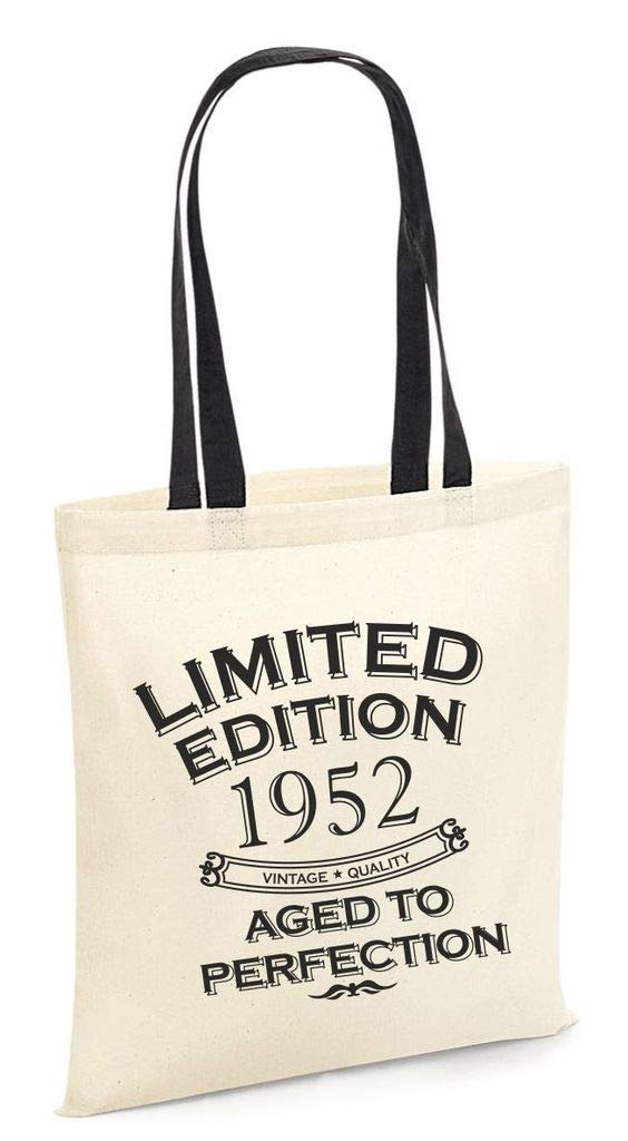 1952 Birthday Gift Present Tote Shopping Bag For Life Cotton Limited Edition Aged To Perfection