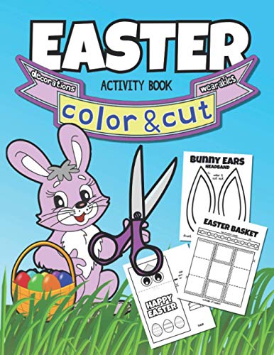Easter Color & Cut Activity Book: Coloring Book For Kids, Parents, and Teachers To Decorate The Classroom or Home On Easter | Fun Activities For All Ages image 3