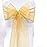 Elegant Organza Chair Sashes Sheer Fabric Sashes for Weddings, Parties, and Special Events - (Pack of 10 Pieces, Gold)