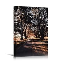 Canvas Wall Art Autumn Dramatic Forest Landscape Living Room Orange Photography Rustic - 12x18 inches