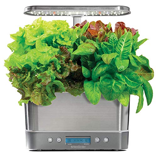 AeroGarden 901104-1200 In-Home Garden Harvest Elite LED Grow Light System Kit, Stainless Steel - Thumbnail 2