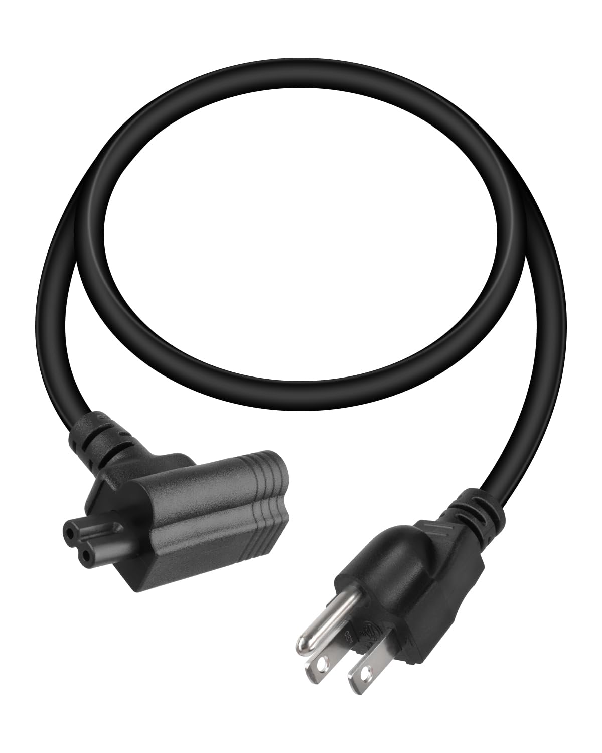RIIEYOCA NEMA 5-15P to NEMA 5-15R+C7 Y Splitter Power Cord,14AWG Universal 3Prong Replacement Extensinon Cable for Speakers,Computers,Printers(30CM/1FT)