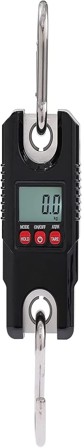 Electronic Hanging Digital Hook Scale -Portable Electronic Scale,LCD Loop Hanging Luggage Fishing Balance Pocket Crane Scale, Black Electronic Hook Scale 300kg