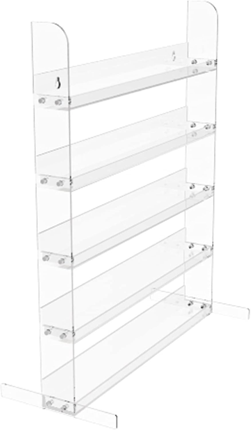 FixtureDisplays® 15.9" x 20.0" x 7.0" Countertop & Wall Mount Display Rack for Nail Polish, 5 Open Shelves, Acrylic - Clear 19395NEW-NPF