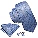 Barry.Wang Paisley Tie Fashion Set Hanky Cufflinks Neckties for Men Woven Silk