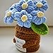 COLTUPWZ to My Love Handmade Crochet Blue Flowers Gift Set with Bracelet, Symbol of Loyal Love, Romantic Graduation Gift for Her, Birthday Gift for Boyfriend for Dad Husband