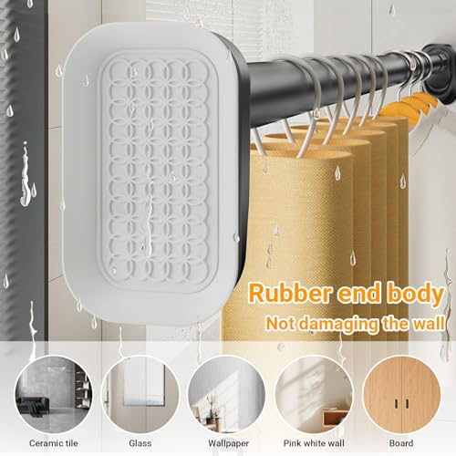 Tringle de douche réglable extensible sans perçage pour baignoire 160-250 cm - 3
